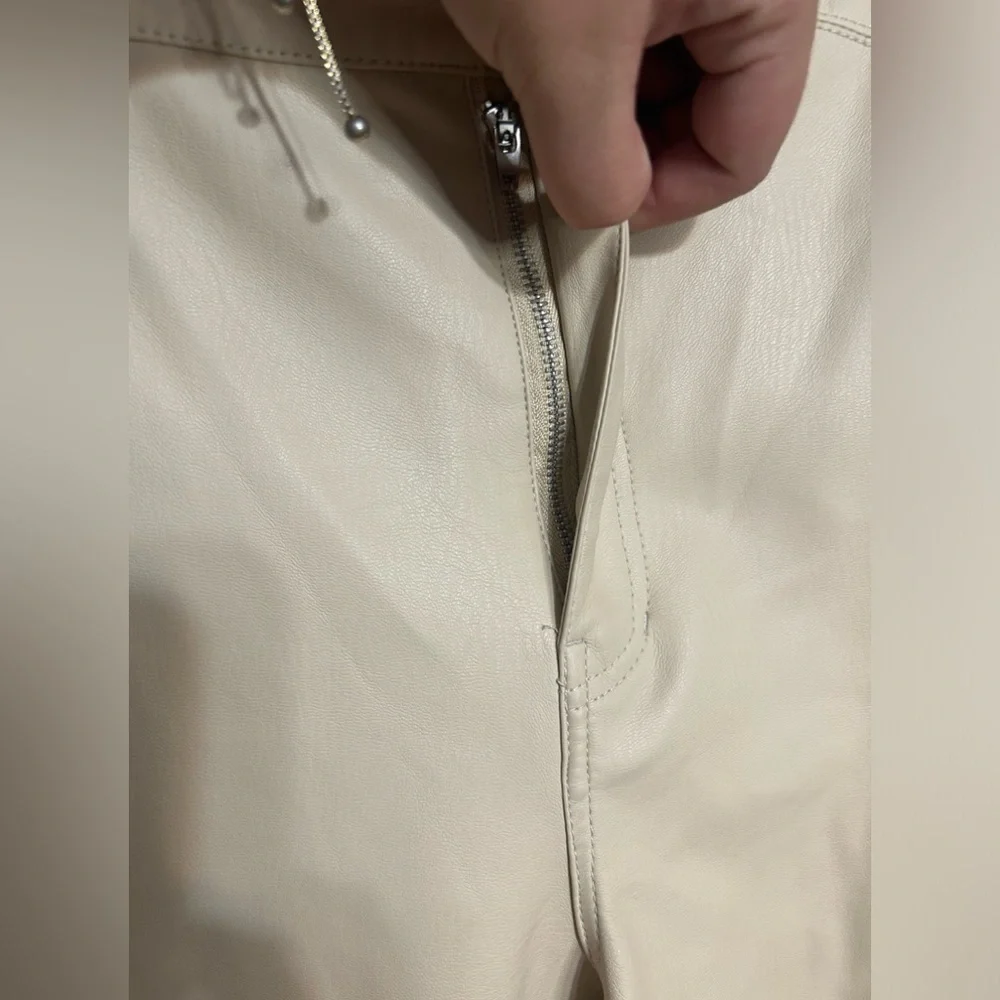 Free people cream pleather pants - Picture 3 of 8